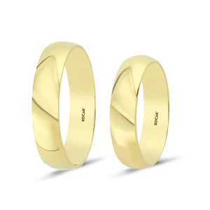Koçak 14k 5 mm Filled Domed Gold Wedding Ring 14ALY131