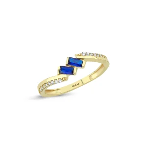 Koçak 14k Blue Stone Gold Ring 14YZK1898