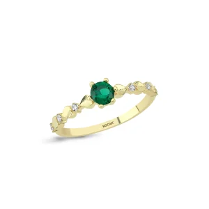 Koçak 14k Green Stone Gold Ring 14YZK1894